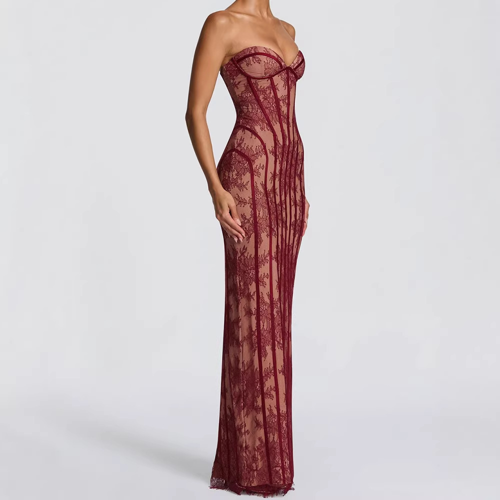 Strapless Bra Backless - Strapless Bodycon Maxi Dress for Women