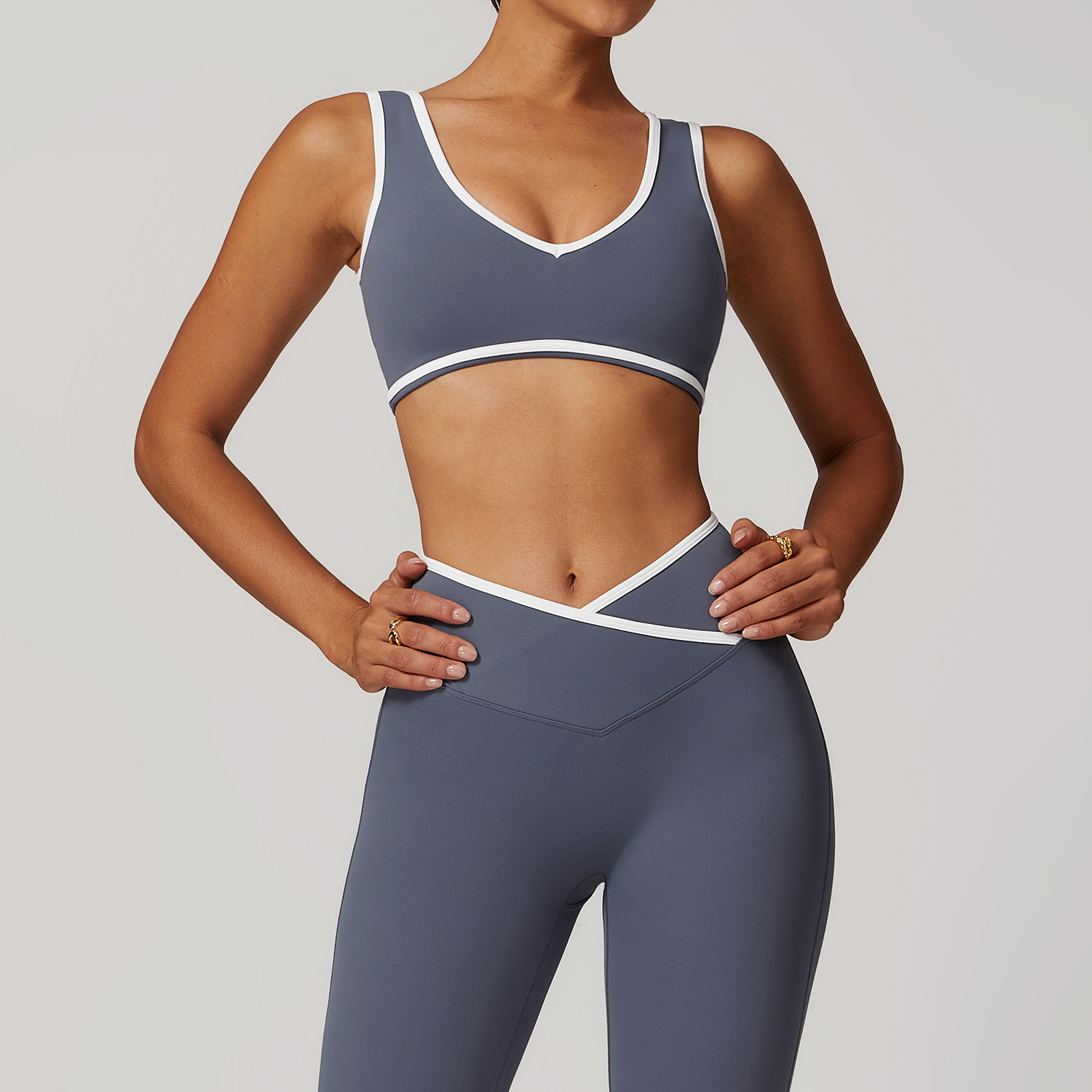 V-Neck Sports Bra Women Top Pu - Sports Bra High Impact ulasan dan harga