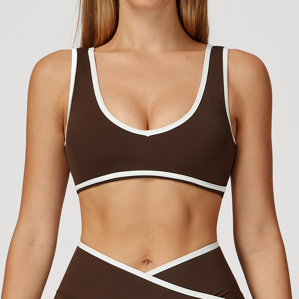 V-Neck Sports Bra Women Top Pu - Sports Bra High Impact ulasan dan harga
