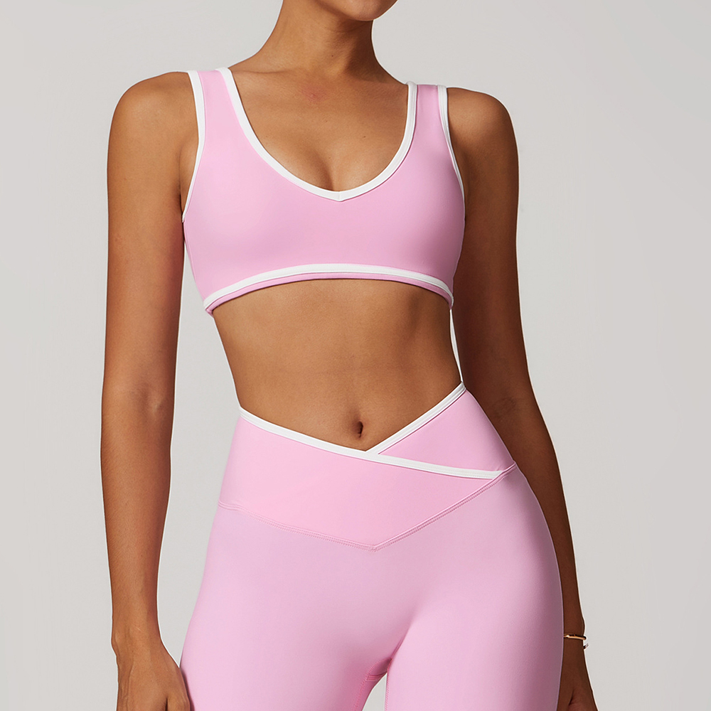 V-Neck Sports Bra Women Top Pu - Sports Bra High Impact ulasan dan harga