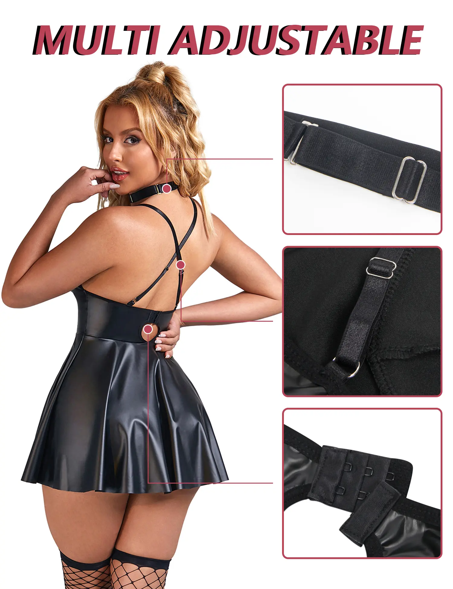 Women's Leather Lingerie Set P - Babydoll Chemise Night ulasan dan harga