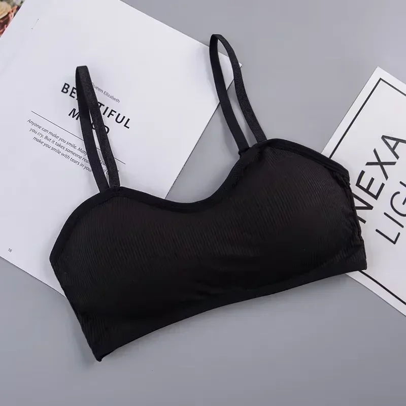 Bralette Wireless Ribbed Crop  - Bralette Wireless Soft ulasan dan harga